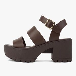 Soda Dark Brown Platform Sandals